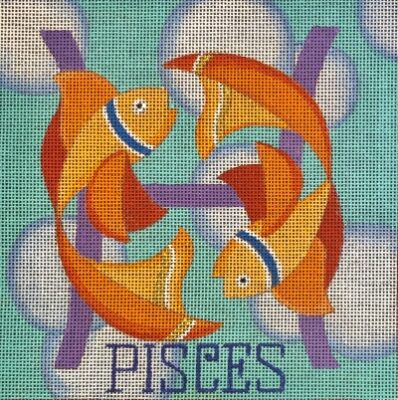 click here to view larger image of Zodiac Signs - Pisces (hand painted canvases)