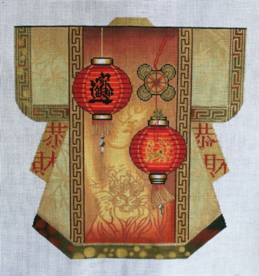 click here to view larger image of Red Lantern Kimono - Small (hand painted canvases)