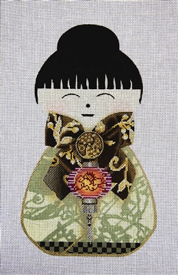 click here to view larger image of Purple Lantern Geisha Doll  (hand painted canvases)