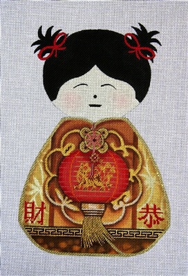 click here to view larger image of Red Lantern Geisha Doll  (hand painted canvases)