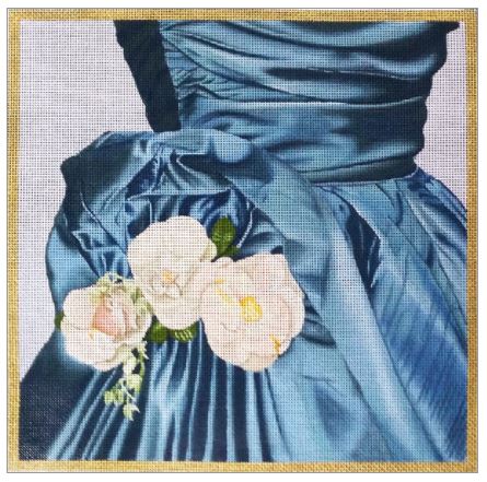 click here to view larger image of Blue Prom Dress - Blue Satin Bodice in Bloom (hand painted canvases)
