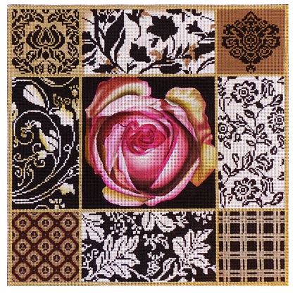 click here to view larger image of Copper Rose Collage (hand painted canvases)