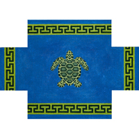 click here to view larger image of Snappy Turtle on Blue (hand painted canvases)