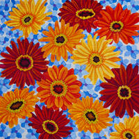 click here to view larger image of Happy Daisies are here Again (hand painted canvases)