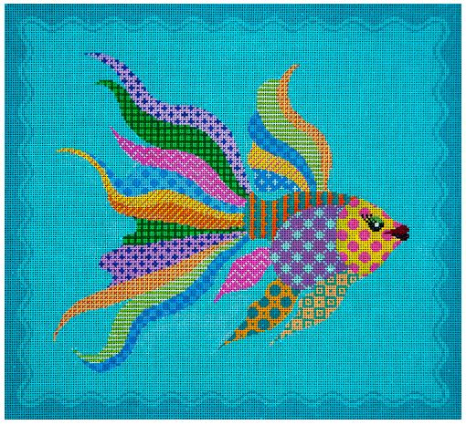 click here to view larger image of Wacky Yellow Fish (hand painted canvases)