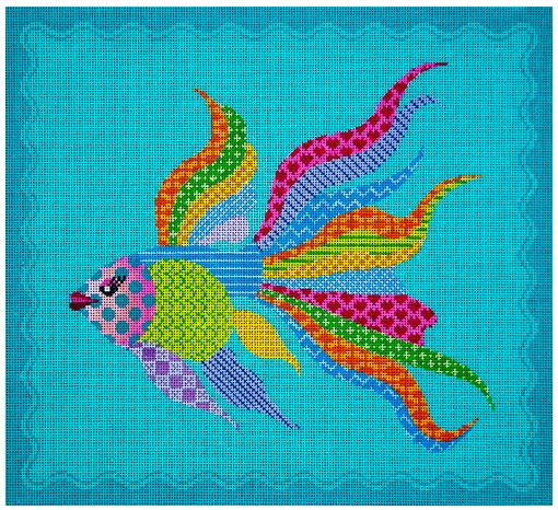 click here to view larger image of Wacky Pink Fish (hand painted canvases)