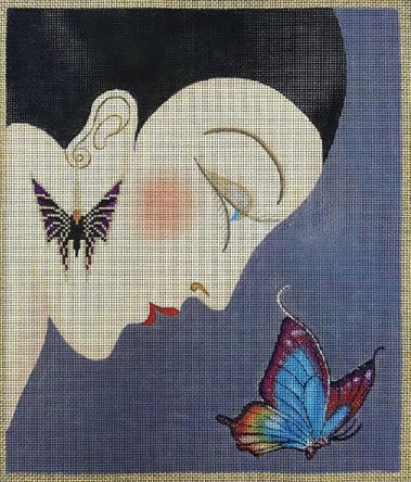 click here to view larger image of Butterfly Kiss 2 (hand painted canvases)