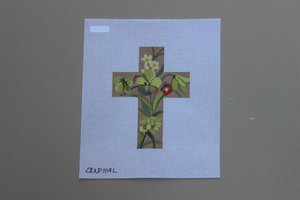 click here to view larger image of Wood Rose Cross (hand painted canvases)