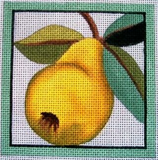 click here to view larger image of Coaster - Pear (hand painted canvases)
