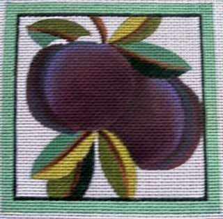 click here to view larger image of Coaster - Plum (hand painted canvases)