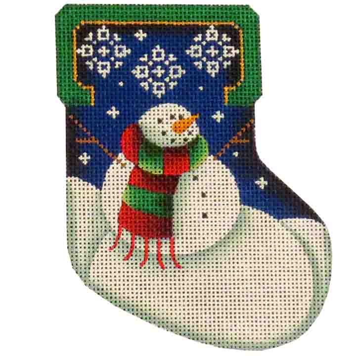 click here to view larger image of Snowman Mini Sock (hand painted canvases)