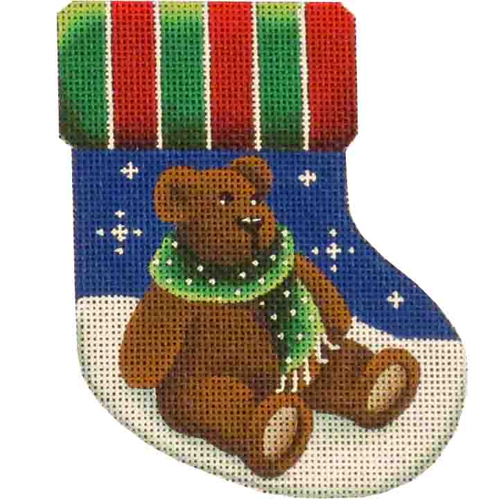 click here to view larger image of Teddy Mini Sock (hand painted canvases)