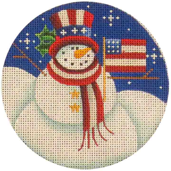 click here to view larger image of Patriotic Snowman (hand painted canvases)