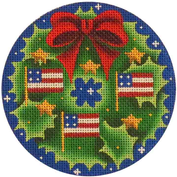 click here to view larger image of Flag Wreath (hand painted canvases)