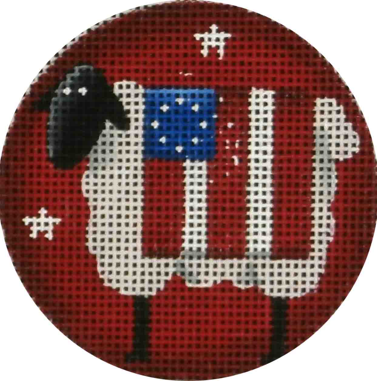 click here to view larger image of Patriotic Sheep (hand painted canvases)
