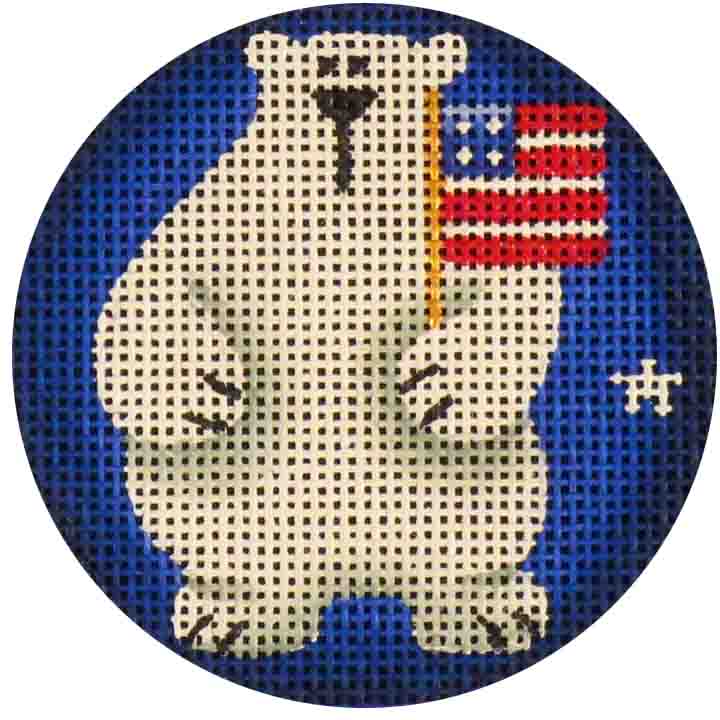 click here to view larger image of Patriotic Bear (hand painted canvases)