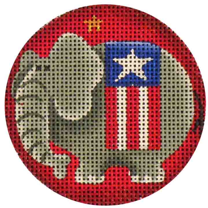 click here to view larger image of Patriotic Elephant (hand painted canvases)
