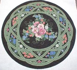 click here to view larger image of Flower Go Round Rug (hand painted canvases)