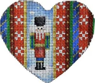 click here to view larger image of Nutcracker/Stripes Heart (hand painted canvases)