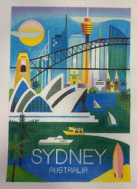 click here to view larger image of World Travel Poster - Australia (hand painted canvases)