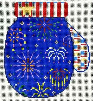 click here to view larger image of Mitten - Fireworks (hand painted canvases)