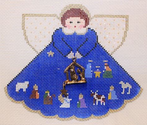 click here to view larger image of Nativity Angel w/Charm (hand painted canvases)