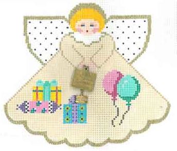 click here to view larger image of Happy Birthday Angel w/Charm (hand painted canvases)