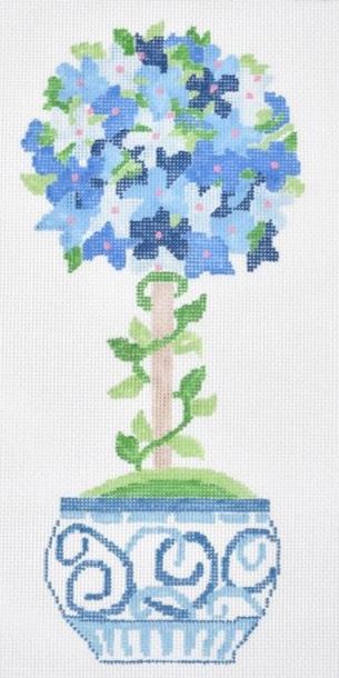 click here to view larger image of Small Blue Hydrangea Topiary (hand painted canvases)