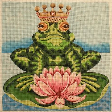 click here to view larger image of Frog on Lily Pad (hand painted canvases)