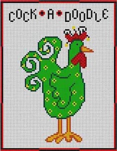 click here to view larger image of Green Rooster (hand painted canvases)