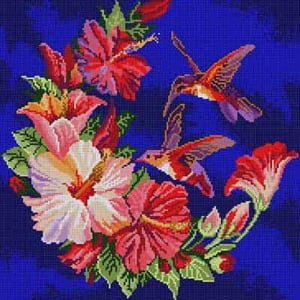 click here to view larger image of Hummingbird and Hibiscus (hand painted canvases)