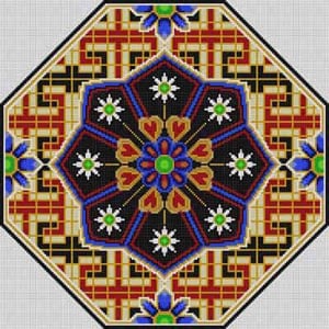 click here to view larger image of Geometric Tile (hand painted canvases)
