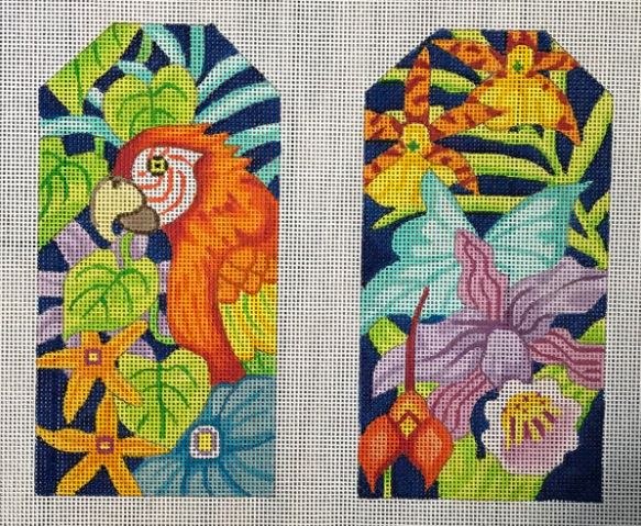 click here to view larger image of Parrot and Flowers (hand painted canvases)