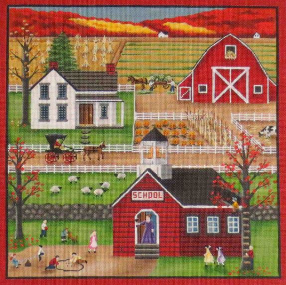 click here to view larger image of Autumn Scene   (hand painted canvases)