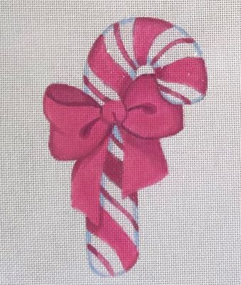 click here to view larger image of Pink Candy Cane Ornament (hand painted canvases)