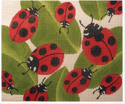 click here to view larger image of Ladybug Square (hand painted canvases)
