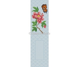 click here to view larger image of Eyeglass Case - Peony/Butterfly (hand painted canvases)