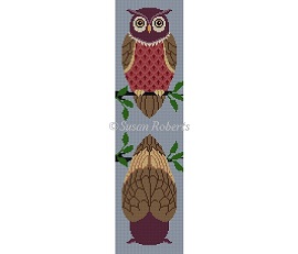 click here to view larger image of Eyeglass Case - Owl (hand painted canvases)