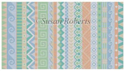 click here to view larger image of Geo Pattern Stripes (hand painted canvases)