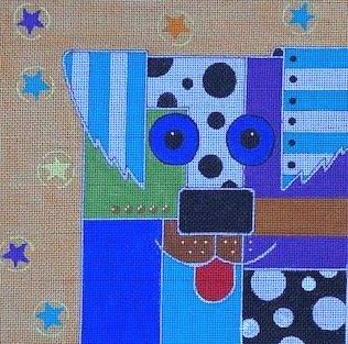 click here to view larger image of Patchwork Pup 3 (hand painted canvases)