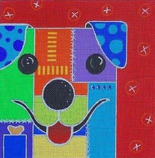 click here to view larger image of Patchwork Pup 2 (hand painted canvases)