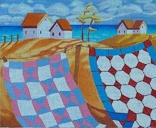 click here to view larger image of Windy Quilts (hand painted canvases)