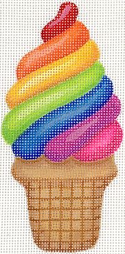 click here to view larger image of Rainbow Soft Serve Ice Cream  (hand painted canvases 2)