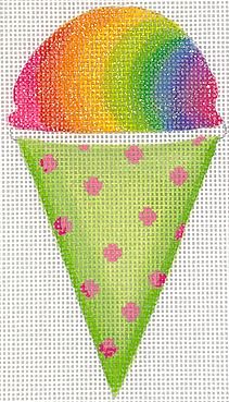 click here to view larger image of Rainbow Snow Cone w/Pink/Lime Cup (hand painted canvases 2)