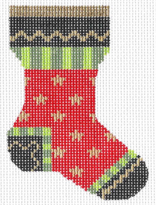 click here to view larger image of Red Star Sock (hand painted canvases)