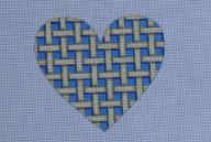 click here to view larger image of Heart - Blue Lattice (hand painted canvases)