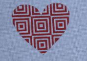 click here to view larger image of Heart - Red Squares (hand painted canvases)
