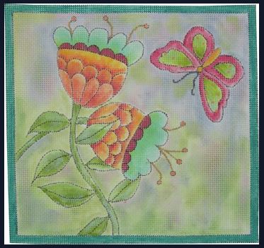 click here to view larger image of Orange Blossom (hand painted canvases)