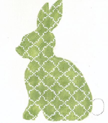 click here to view larger image of Lime Quatrefoil Standing Hare   (hand painted canvases)