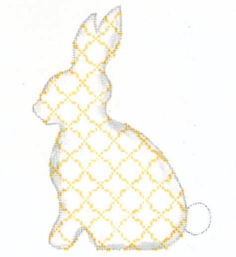 click here to view larger image of Lemon Quatrefoil Standing Hare   (hand painted canvases)